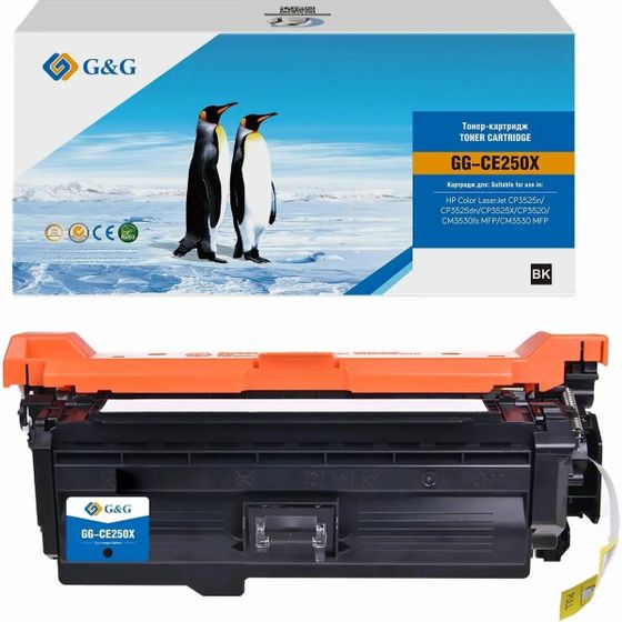 Картридж лазерный G&amp;G GG-CE250X CE250X черный (10500стр.) для HP CLJ CP3525n/CP3525dn/CP3525X/CP3520/CM3530fs MFP/CM3530 MFP