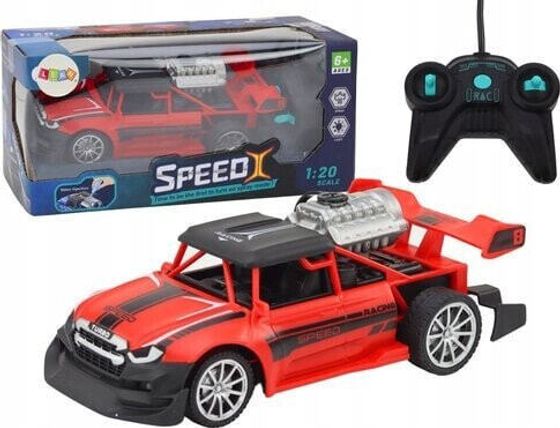 LeanToys Autko Zdanie Sterowane RC 1:20 Efekt Dymny Światła Czerwony