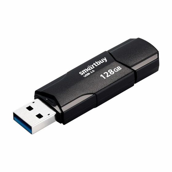 Флешка Smartbuy 128GBCLU-K3, 128 Гб, USB3.0, чт до 175 Мб/с, зап до 25 Мб/с, черная