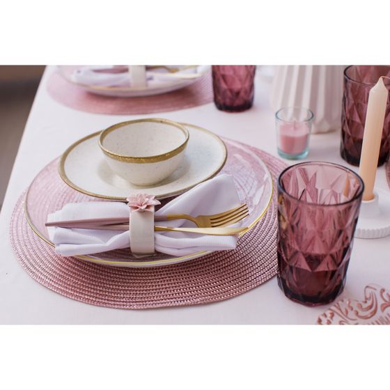 !09 Набор стаканов 6 штук «Круиз», 350 мл, 8×12.5 см, стекло, розовый