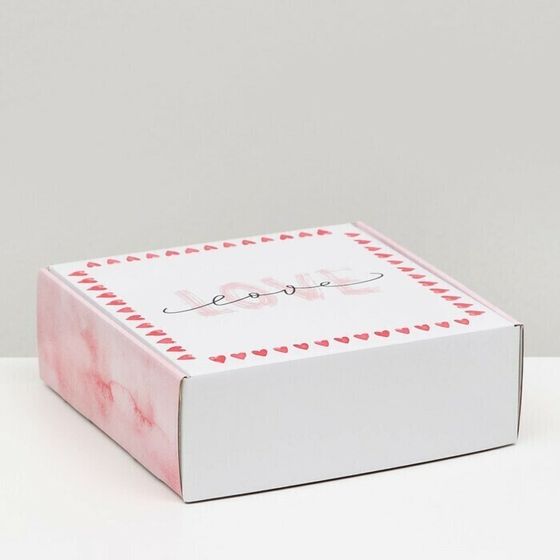 !09 Коробка (набор 2 штуки) самосборная &quot;Нежная любовь&quot;, 23 х 23 х 8 см.