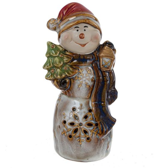 Фигурка декоративная c подсветкой &quot;Снеговик&quot; (LR44x3), L7 W5 H13,5 см, 2в.