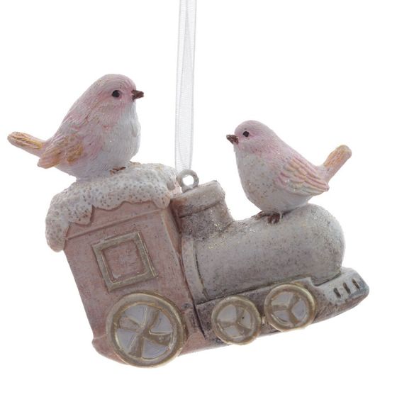 Изделие декоративное подвесное "Паровоз с птичками", L7 W3 H7 см, 2в.