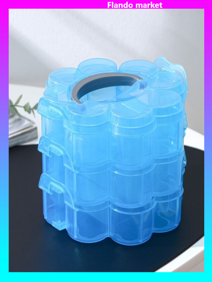 !Бокс для хранения «Клевер», 3 яруса, 13 ячеек, 16,5×15×13 см, цвет МИКС