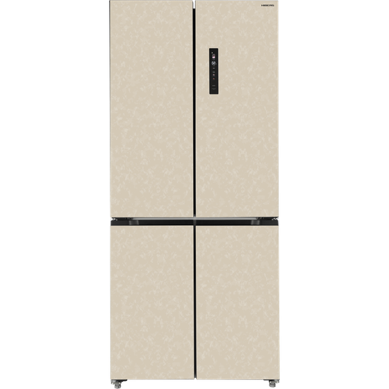 Холодильник Hiberg RFQ-600DX NFYm inverter бежевый мрамор, трехкамерный (Side-by-Side)