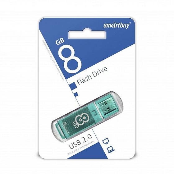 Флеш диск 8Gb Smartbuy Glossy SB8GBGS-G USB2.0 зеленый