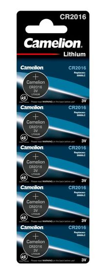 Батарейка Camelion Lithium CR2016 BL-5 CR2016 75mAh (5шт) блистер