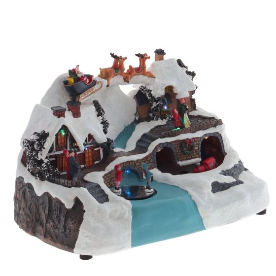 Фигурка декоративная &quot;Рождество&quot; (4 мелодии, подсвет, движ, 3xAA н/п, +USB), L30 W20 H20 см