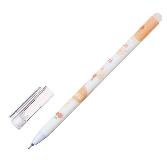 !Ручка гелевая СТИРАЕМЫЕ ЧЕРНИЛА, 3 штуки стержень синий, Кошка с ягодами МИКС