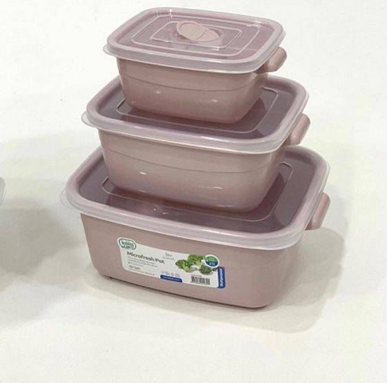 Контейнер для СВЧ розовый 2л прямоугольный