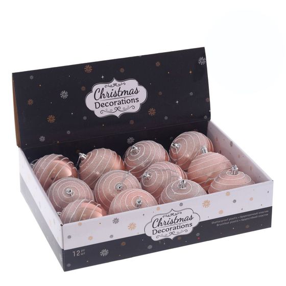 Набор из 12шт Украшение новогоднее &quot;Шар&quot;, D 8 см, L35 W26,5 H9 см