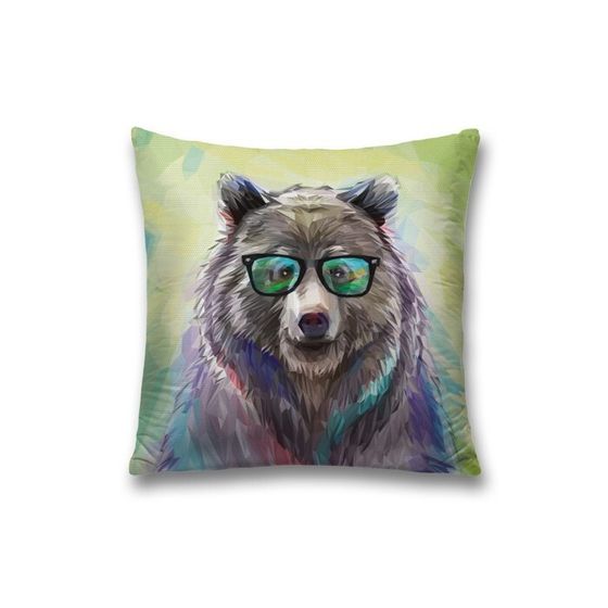 Наволочка декоративная «Медведь в очках», размер 45 х 45 см, вшитая молния