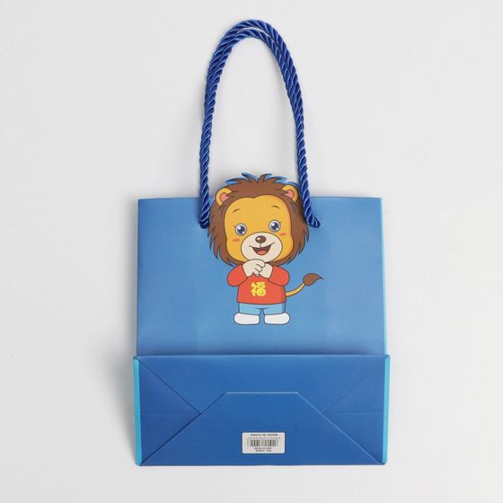 !09 НАБОР 2 ШТУКИ - Пакет подарочный, упаковка, «Львёнок в кармашке», 14 х 7 см.