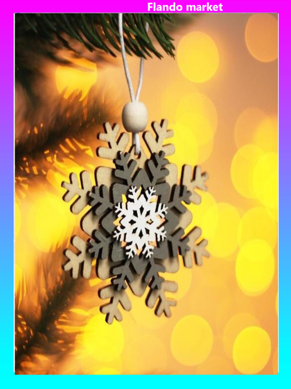 !09 Набор елочных украшений 12 штук: Елочная игрушка «Праздничная снежинка» 6 штук + Елочная игрушка «Резная снежинка» 6 штук