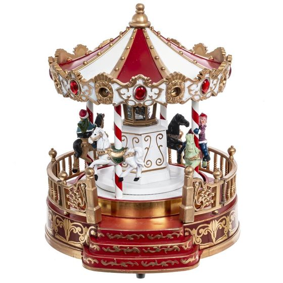 Фигурка декоративная &quot;Рождество&quot; (4 мелодии, подсвет, движ, 3xAA н/п, +USB), L18 W20 H23 см