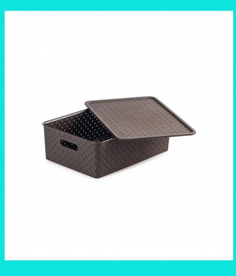 Корзинка БЕРЕСТА венге 7.5л с крышкой