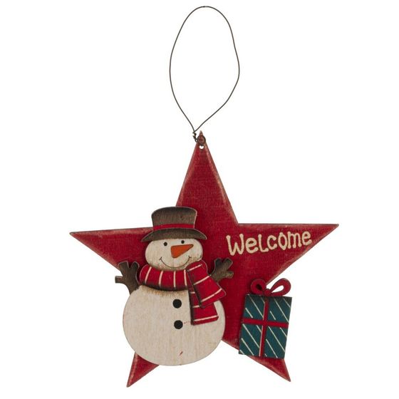 Изделие декоративное подвесное "Снеговик/ Дед Мороз", L14 W1 H14 см, 4в.