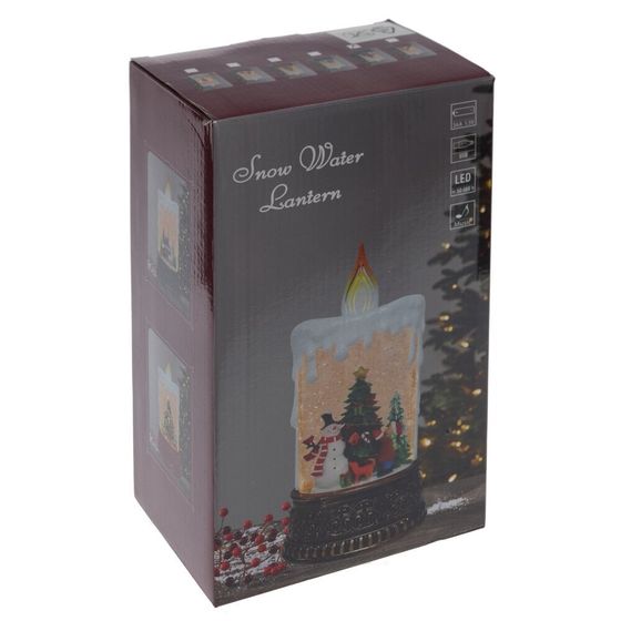 Изделие декоративное &quot;Свеча&quot; (подсвет, муз, вьюга, 3хААА н/п +USB), L12,5 W8 H25 см