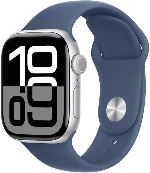 Смарт-часы Apple Watch Series 10 A2997 42мм 150-200мм серебристый/синий (MWWC3LW/A)