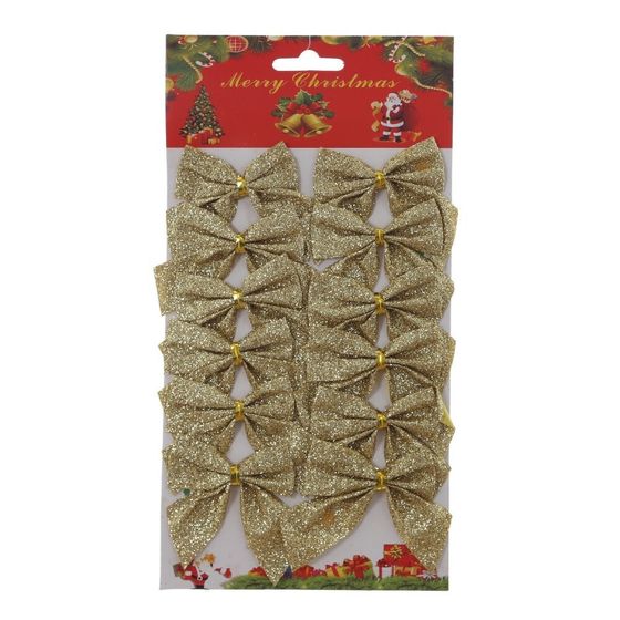 Набор из 12шт Изделие декоративное &quot;Бант&quot;, L12,5 W0,5 H24 см, 4в.