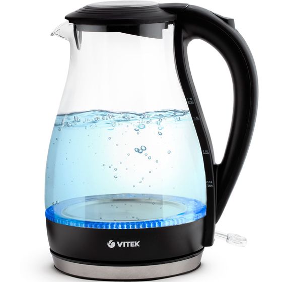 Чайник электрический Vitek VT-1155 (MC) 1.7л 2200Вт черный/стекло