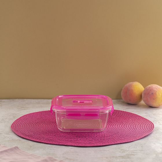 Контейнер ПЮРБОКС АКТИВ НЕОН РОЗОВЫЙ 760мл квадратный