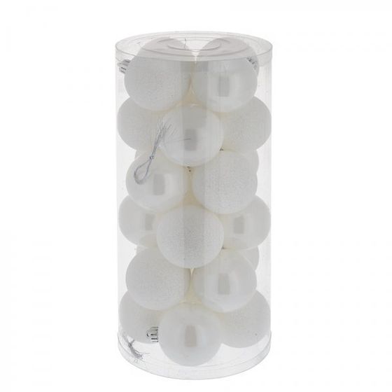 Набор из 24шт, Украшение новогоднее Шар &quot;Нежное сияние&quot;, D 6 см, L14 W14 H31 см