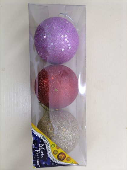 !09 НАБОР ЕЛОЧНЫХ ШАРОВ(НАБОР 6 ШТУК) &quot;АФРИКА&quot; 8 СМ., ЦВЕТ МИКС