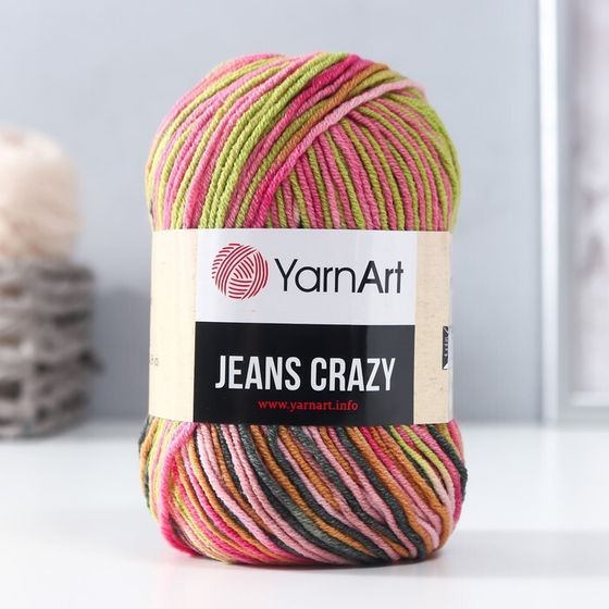 Пряжа &quot;Jeans crazy&quot; 55% хлопок, 45% акрил 160м/50гр (7206  принт)