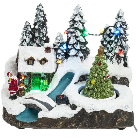 Фигурка декоративная &quot;Рождество&quot; (4 мелодии, подсвет, движ, 3xAA н/п, +USB), L19,5 W14 H15 см