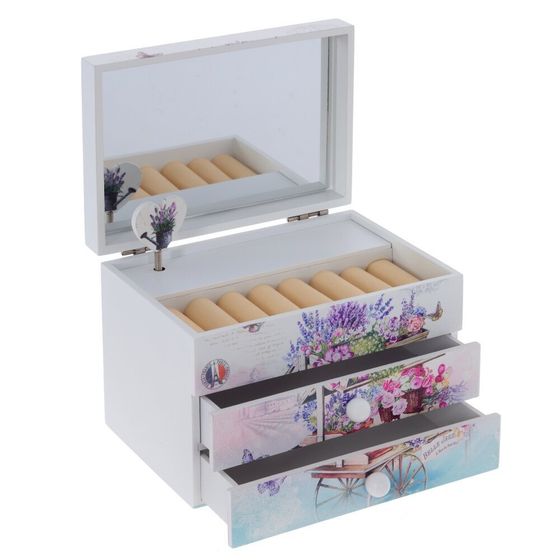 Шкатулка для украшений музыкальная, Д17 Ш12,5 В13 см