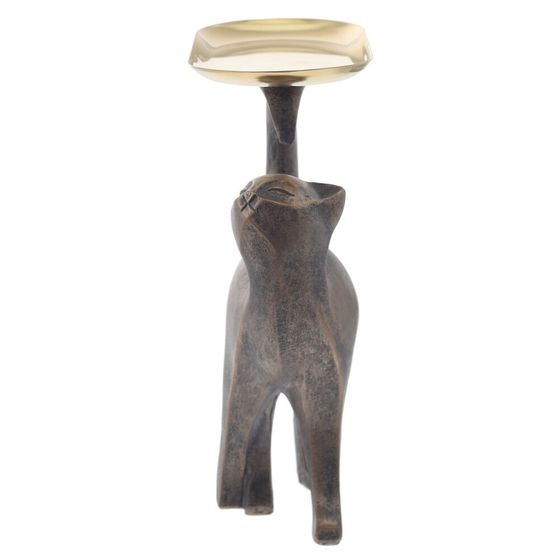 Фигурка декоративная &quot;Кошка&quot; с подносом, L17,5 W8,5 H22,5 см