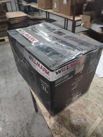 УЦЕНКА-Пылесос WILLMARK VC-2421CYM фиолетовый-(расколот пластмассовый патрубок на шланге, плохая упаковка)
