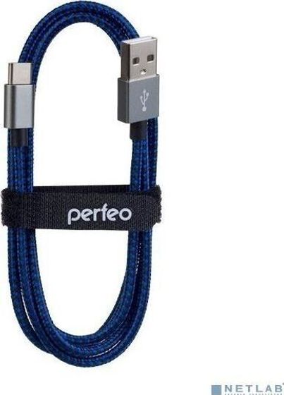 Кабель Perfeo USB 2.0 A(m) - Type-C(m) 3м черно-синий (U4904)