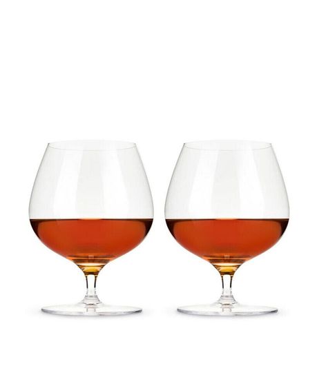 Crystal Wingback Cognac Glasses, Set of 2, 17 Oz