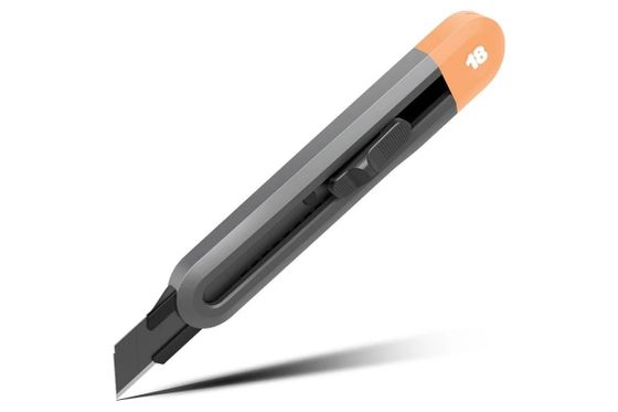 Технический нож &quot;Home Series Gray&quot; Deli HT4018C ширина лезвия 18мм, эксклюзивный дизайн, корпус из высококачественного софттач пластика