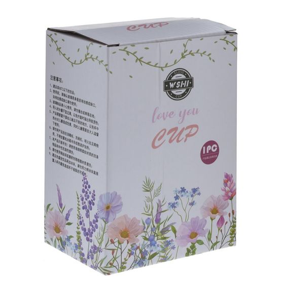 Кружка с трубочкой, 400 мл, L12 W7,5 H12 см, цвет микс