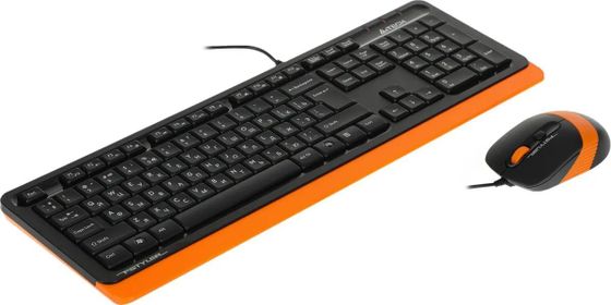 Клавиатура+мышь A4Tech Fstyler F1010 проводной черный/оранжевый