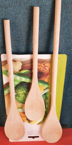 !09 Набор из 3-х предметов - Ложка для перемешивания 30 см., дерево