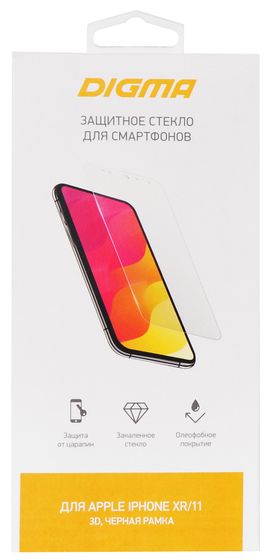 Защитное стекло для экрана Digma 3D для Apple iPhone XR/11 3D 1шт. (DGG3AP11XA)