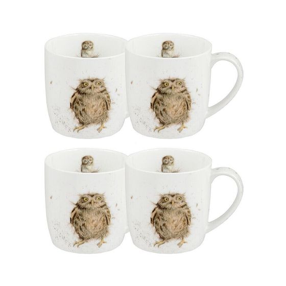 Wrendale Owl Mug &quot;What a Hoot&quot; - Set of 4