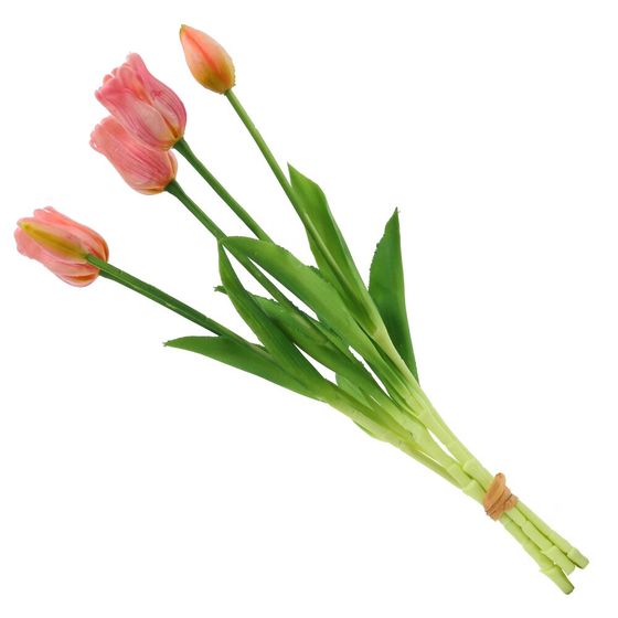 Цветы искусственные "Букет Тюльпанов из 5шт" (Real Touch), L9 W9 H44 см