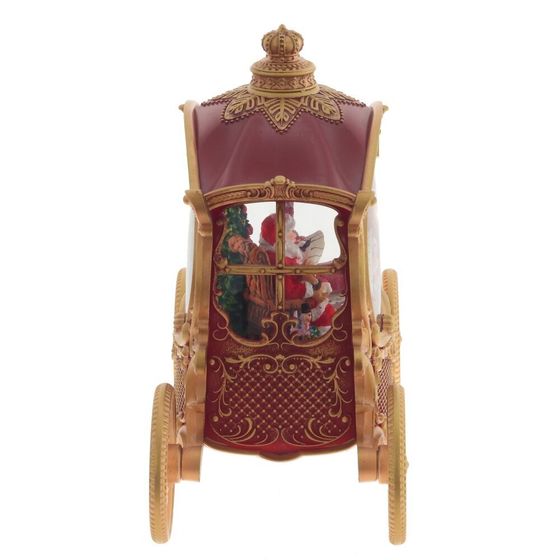 Изделие декоративное &quot;Дед Мороз в карете&quot; (подсветка, вьюга, AAх3 н/п) L26 W11 H22 см