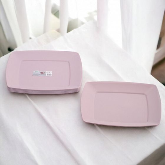 Набор тарелок обеденных SERVICE розовых 6шт 23.5см квадратных