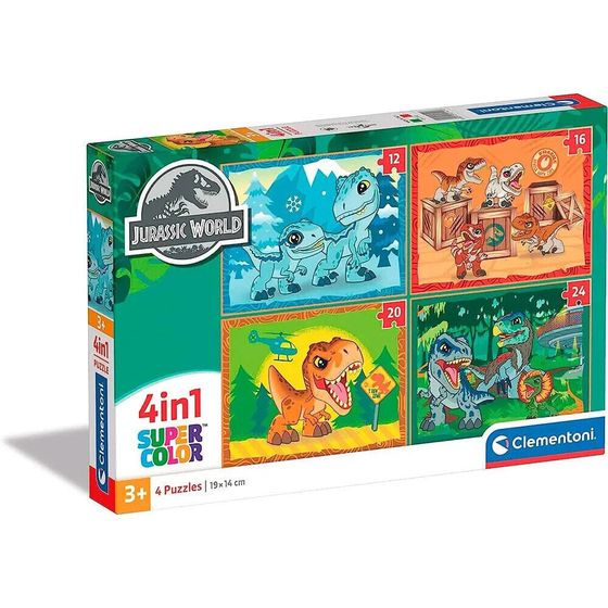 CLEMENTONI Puzzle 4 In 1 (12. 16. 20. 24 Pieces) Jurassic World