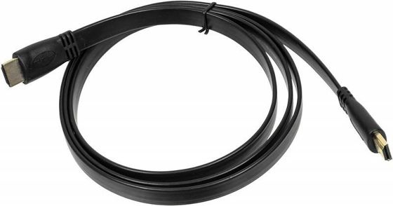 Кабель NONAME HDMI (m)- HDMI (m) 1.5м черный (High Speed ver.1.4 Flat)