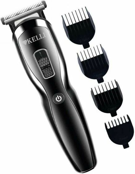 Машинка для стрижки Kelli KL-7025 аккум. (насадок 3шт) черный
