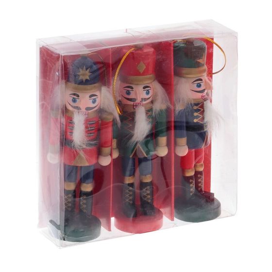 Набор из 3шт Украшение новогоднее &quot;Щелкунчик&quot;, L13,5 W4 H13,5 см