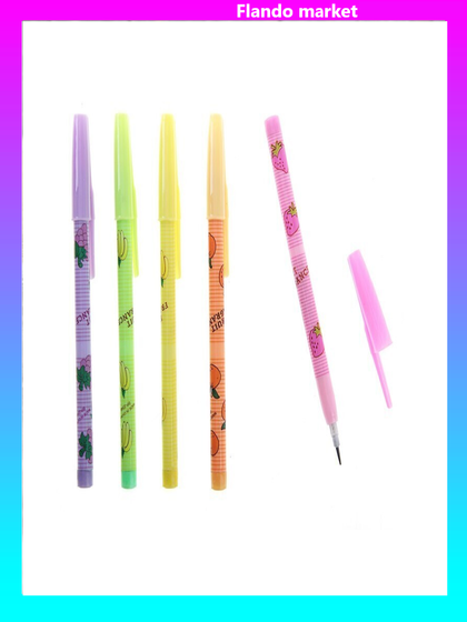 !Карандаш секционный "Фрукты", 5 Штук, чернографитный, ароматизированный, МИКС