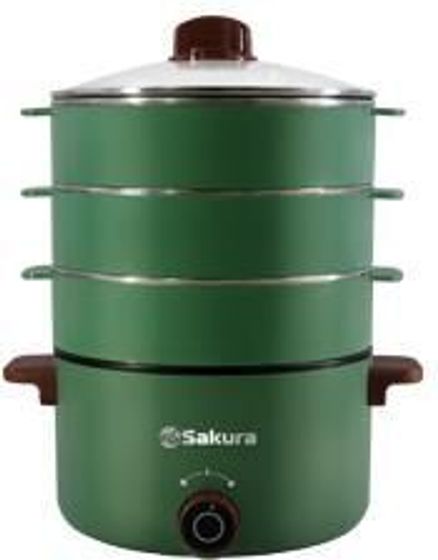 Пароварка Sakura SA-7218GR 8л 800Вт зеленый